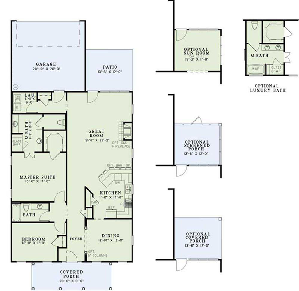 Floor Plan First Story of Country Plan #153-1118